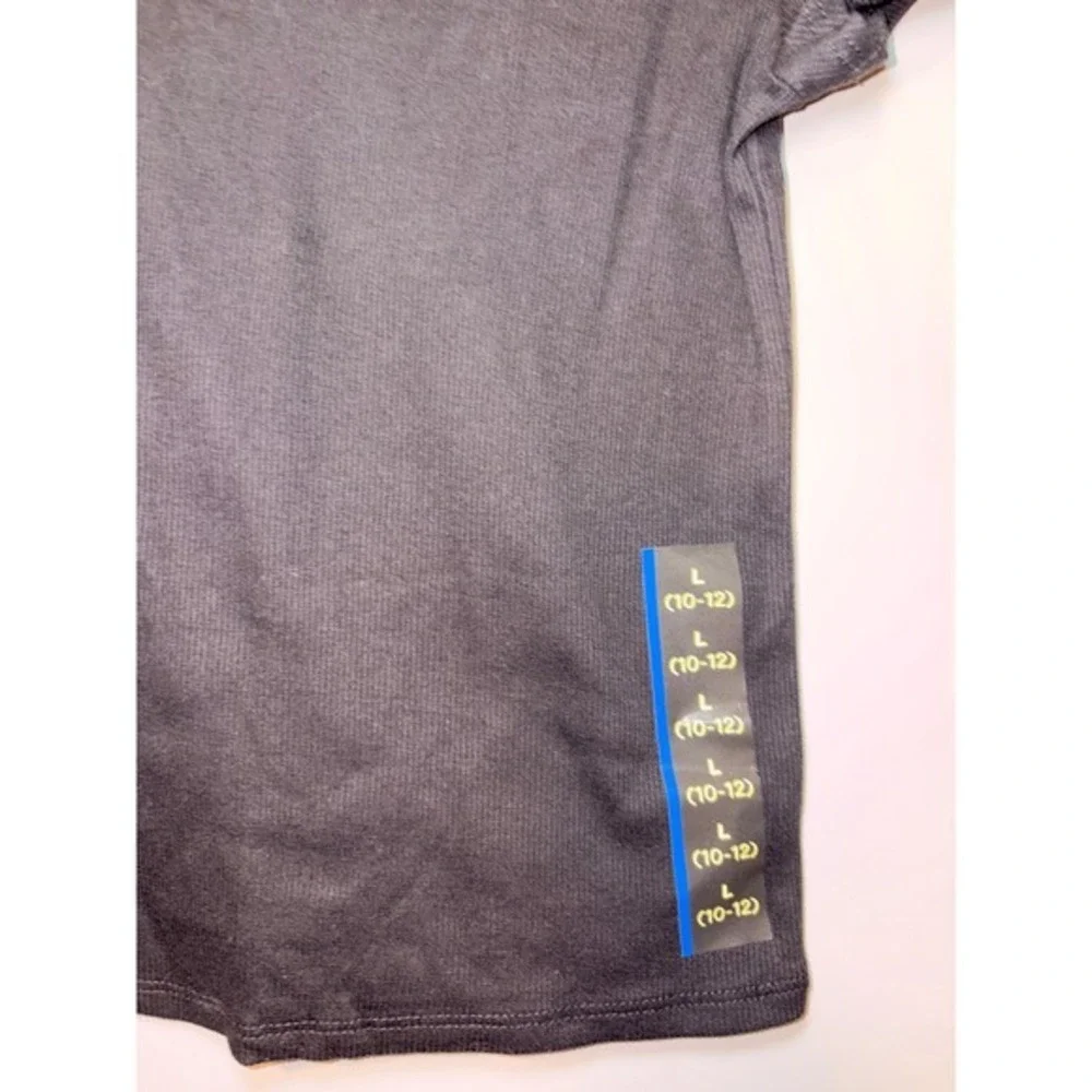 Art‎ Class Girls Ribbed Short Sleeve T-Shirt Black Size L 10-12 New With Tags